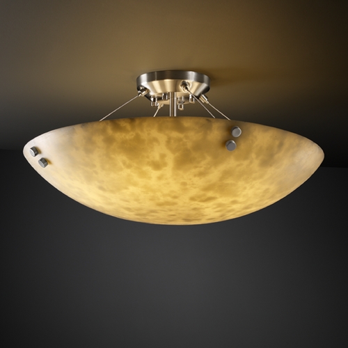 Justice Design Group Clouds Collection Semi-Flush Mount by Justice Design Group CLD-9652-35-NCKL-F1