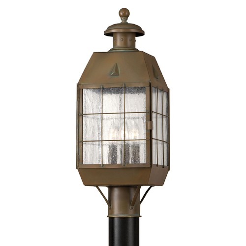 Hinkley Nantucket 3-Light Post Light in Aged Brass by Hinkley Lighting 2371AS