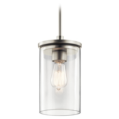 Kichler Lighting Crosby 6-Inch Brushed Nickel Mini Pendant by Kichler Lighting 43996NI