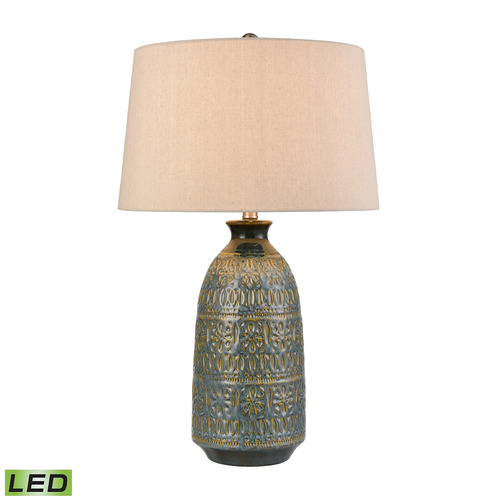 Elk Lighting Elk Lighting Burnie Blue Glazed & Gold LED Table Lamp with Empire Shade S0019-11143-LED