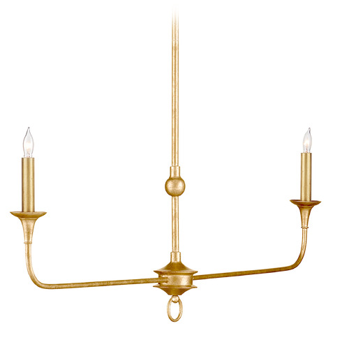 Currey and Company Lighting Currey and Company Nottaway Contemporary Gold Leaf Island Light 9000-1256