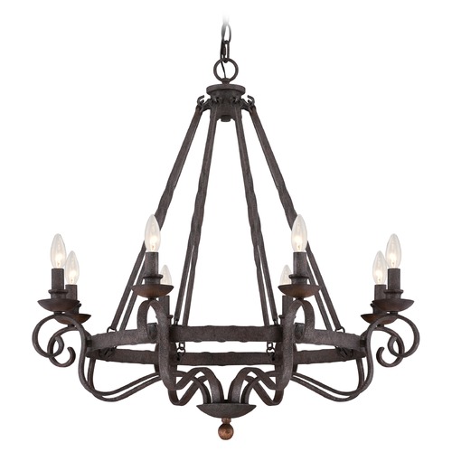 Quoizel Lighting Noble Rustic Black Chandelier by Quoizel Lighting NBE5008RK