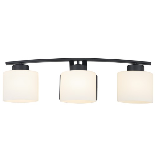 Design Classics Lighting Pearl 3-Light Vanity Light in Matte Black 1383-07