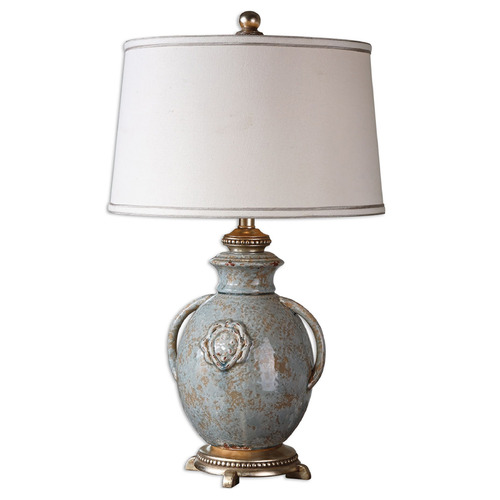 Uttermost Lighting Cancello Blue Glaze Lamp by Uttermost Lighting 26483