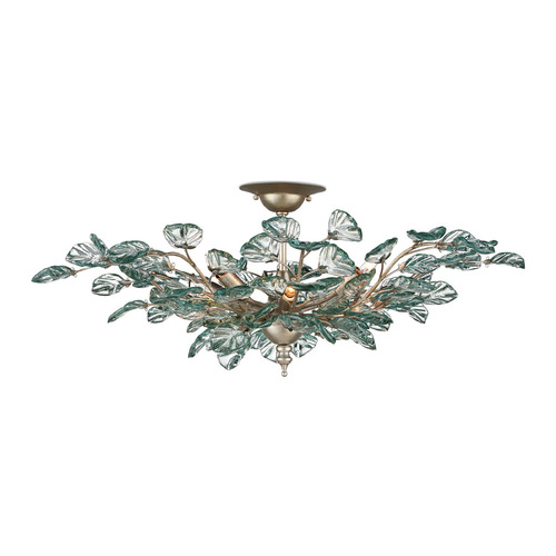 Currey and Company Lighting Currey and Company Baobab Contemporary Silver Leaf & Clear Semi-Flushmount Light 9000-1260