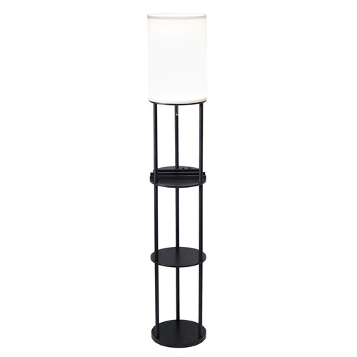 Adesso Home Lighting Adesso Home Charging Station Black Floor Lamp with Cylindrical Shade 3116-01