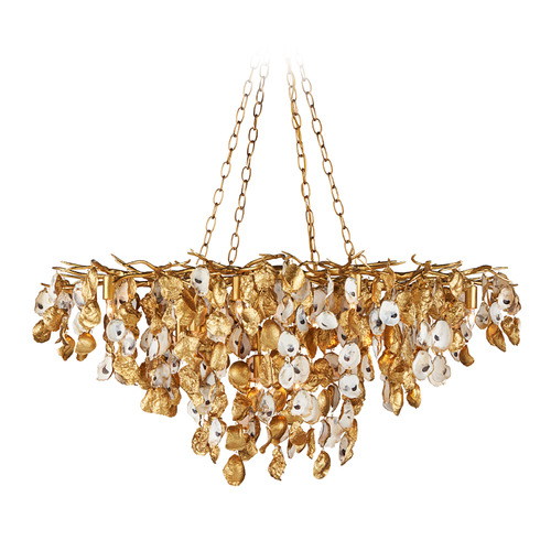 Currey and Company Lighting Currey and Company Lucullan Contemporary Gold Leaf & Gold & Natural LED Chandelier 9000-1261