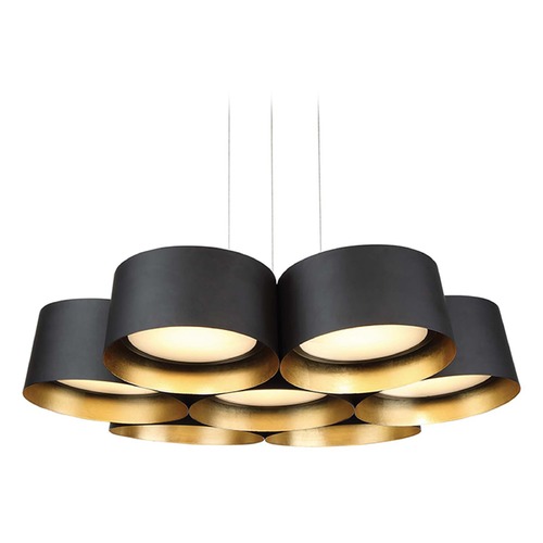 Modern Forms by WAC Lighting Marimba 24-Inch LED Chandelier in Gold Leaf & Dark Bronze by Modern Forms PD-52724-GL
