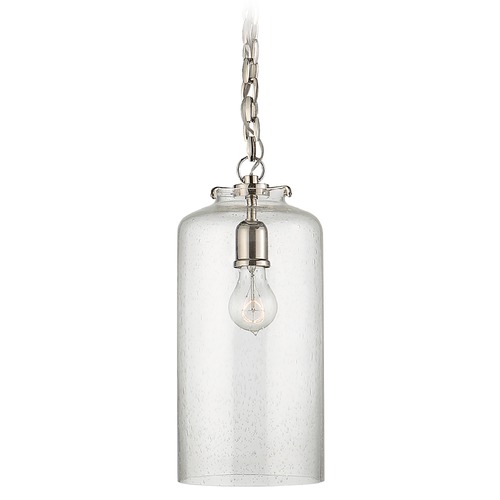 Visual Comfort Signature Collection Thomas OBrien Katie Cylinder Pendant in Nickel by Visual Comfort Signature TOB5226PNG3SG