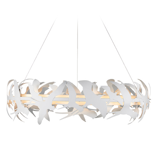 Currey and Company Lighting Currey and Company Tijereta Gesso White LED Pendant Light 9000-1262
