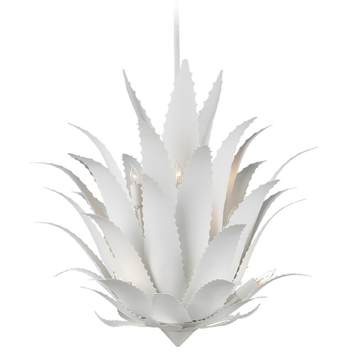 Currey and Company Lighting Currey and Company Marjorie Skouras Agave Gesso White LED Chandelier 9000-1263