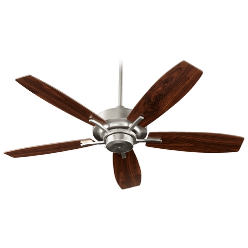 Quorum Lighting 52-Inch Soho Satin Nickel Fan with Satin Nickel/Walnut Blades by Quorum Lighting 64525-65