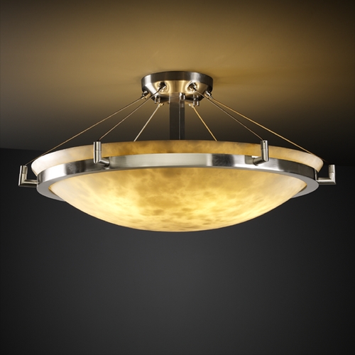 Justice Design Group Clouds Collection Semi-Flush Mount by Justice Design Group CLD-9682-35-NCKL