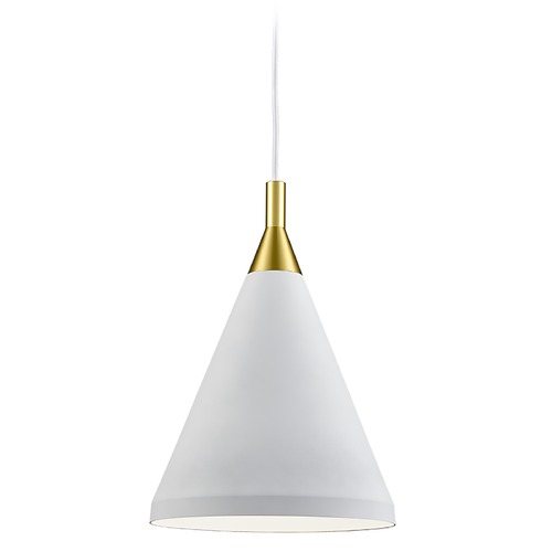 Kuzco Lighting Dorothy White & Gold Pendant by Kuzco Lighting 492710-WH/GD