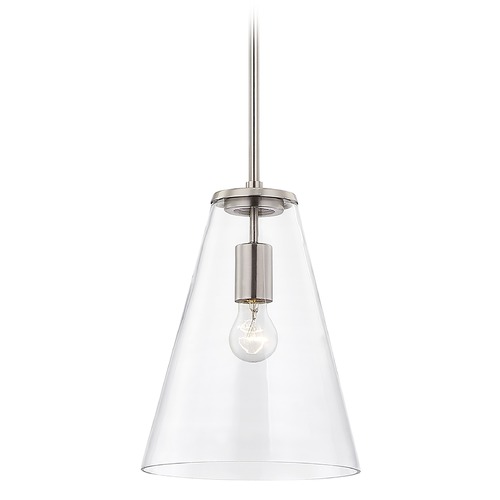 Design Classics Lighting Design Classics Matta Satin Nickel Pendant Light with Conical Shade 4050-09