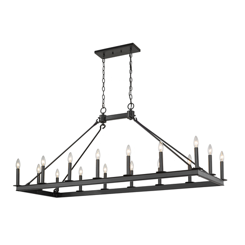 Z-Lite ional Matte Black 16-Light Linear Chandelier by Z-Lite 482-16L-MB