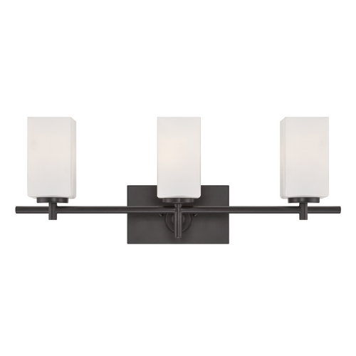 Designers Fountain Lighting Modern Bathroom Light with White Glass in Biscayne Bronze Finish 6733-BBR
