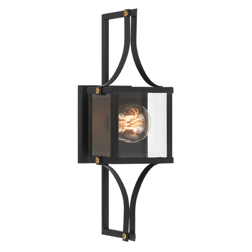 Savoy House Savoy House Lighting Raeburn Matte Black and Weathered Brushed Brass Outdoor Wall Light 5-473-144