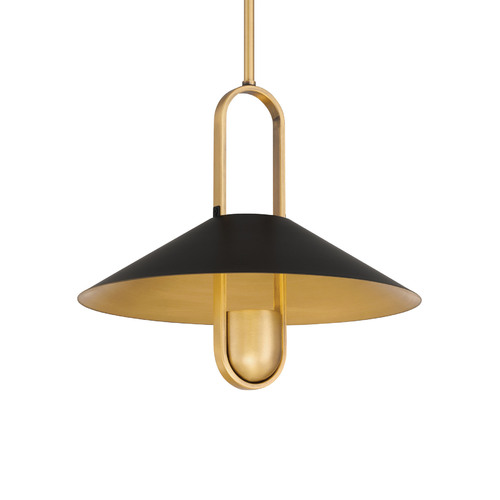 Minka Lavery Goldenridge 15-Inch Pendant in Brass & Matte Black by Minka Lavery 151-876