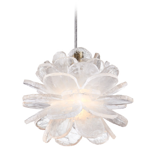 Currey and Company Lighting Currey and Company Clarity Brass Mini-Pendant Light with Abstract Shade 9000-1268