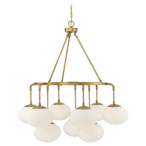 Meridian 34-Inch Round Chandelier in Natural Brass by Meridian M10098NB