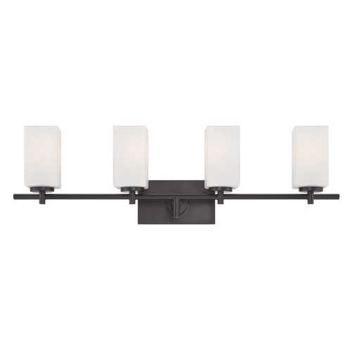 Designers Fountain Lighting Modern Bathroom Light with White Glass in Biscayne Bronze Finish 6734-BBR
