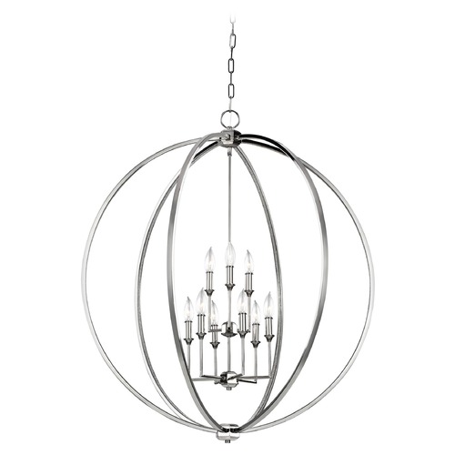 Visual Comfort Studio Collection Corinne Polished Nickel Chandelier by Visual Comfort Studio F3058/9PN