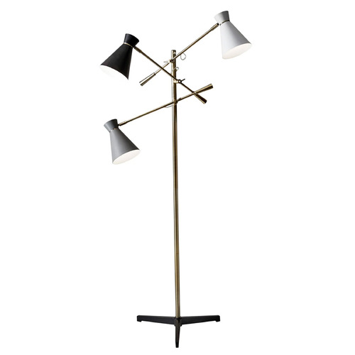Adesso Home Lighting Adesso Home Lyle Antique Brass Swing Arm Lamp with Conical Shade 3282-21