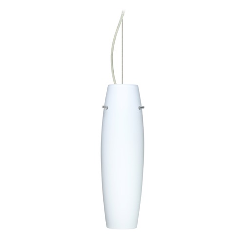 Besa Lighting Besa Lighting Suzi Satin Nickel LED Pendant Light with Oblong Shade 1KX-489707-LED-SN