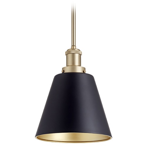 Quorum Lighting Noir & Aged Brass Mini Pendant by Quorum Lighting 877-6980