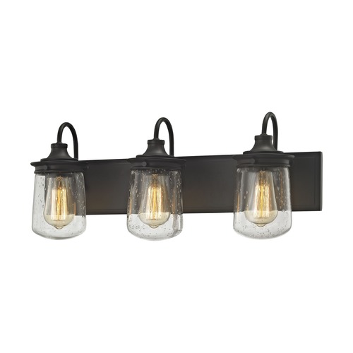 Elk Lighting Seeded Glass Bathroom Light Oil Rubbed Bronze Elk Lighting 81212/3