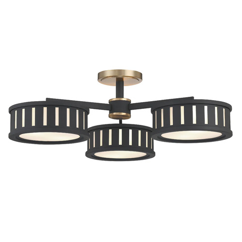 Crystorama Lighting Kendal 6-Light Semi-Flush Mount in Gold & Black by Crystorama Lighting KEN-8300-VG-BF
