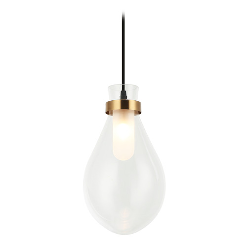 Matteo Lighting Seranna Aged Gold Brass Mini Pendant by Matteo Lighting C31901AG