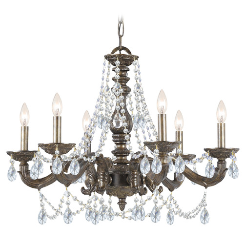 Crystorama Lighting Crystorama Lighting Paris Market Venetian Bronze Crystal Chandelier 5026-VB-CL-SAQ