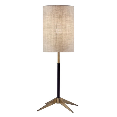 Adesso Home Lighting Adesso Home Davis Antique Brass and Black Table Lamp with Cylindrical Shade 3473-01