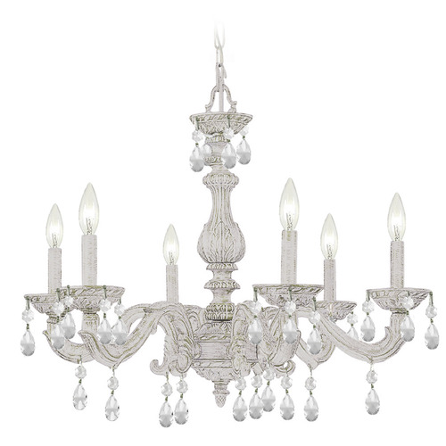 Crystorama Lighting Crystorama Lighting Paris Market Antique White Crystal Chandelier 5036-AW-CL-MWP