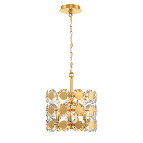 Eurofase Lighting Perrene 3-Light Crystal Chandelier in Gold by Eurofase Lighting 44284-029