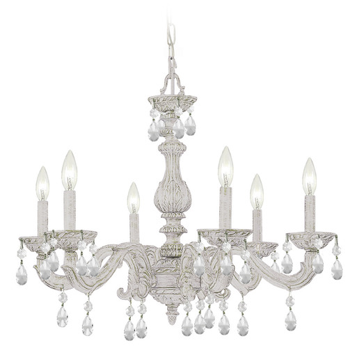 Crystorama Lighting Crystorama Lighting Paris Market Antique White Crystal Chandelier 5036-AW-CL-SAQ