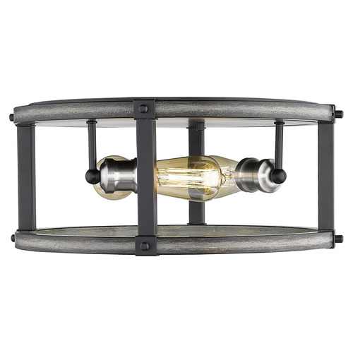 Z-Lite Kirkland Ashen Barnboard Flush Mount by Z-Lite 472F3R-ABB