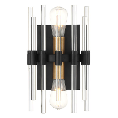 Savoy House Savoy House Lighting Santiago Matte Black with Warm Brass Accents Sconce 9-1935-2-143
