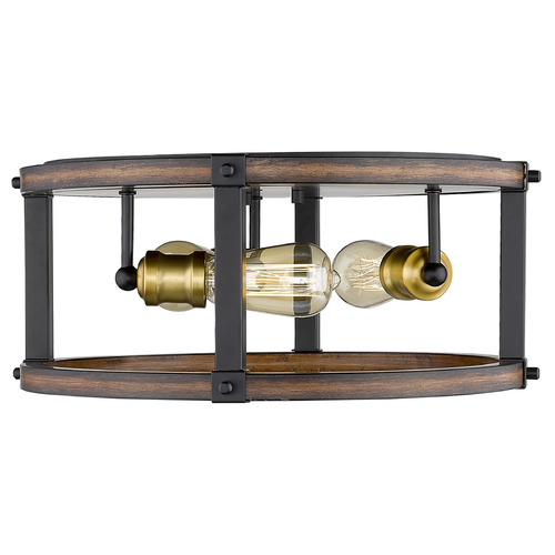 Z-Lite Kirkland Rustic Mahogany Flush Mount by Z-Lite 472F3R-RM
