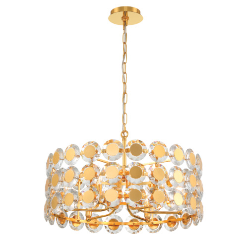 Eurofase Lighting Perrene 6-Light Crystal Chandelier in Gold by Eurofase Lighting 44285-026