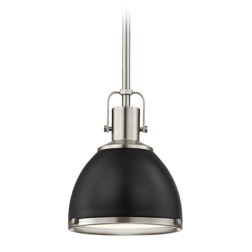 Design Classics Lighting Nautical Mini-Pendant Black and Satin Nickel 7.38-Inch Wide 1762-09 SH1775-07 R1775-09