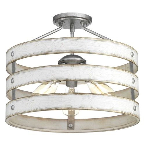Progress Lighting Gulliver Galvanized 3-Light Semi-Flush Mount by Progress Lighting P350049-141