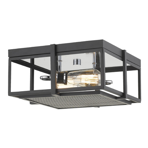 Z-Lite Halcyon Matte Black & Chrome Flush Mount by Z-Lite 724F13-MB+CH