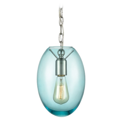 Elk Lighting Elk Lighting Ellipsa Satin Nickel Mini-Pendant Light with Oval Shade 30060/1