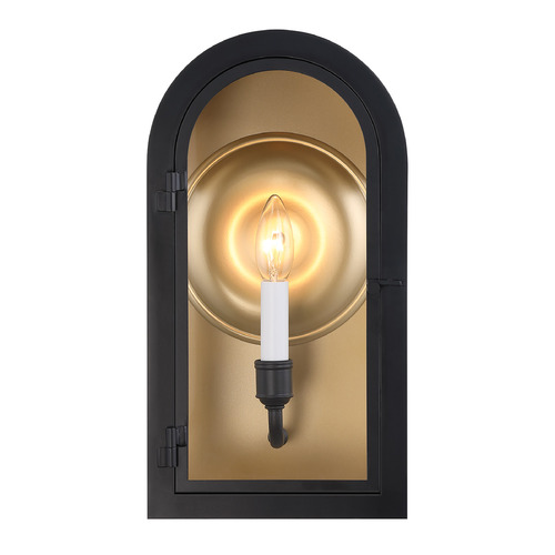 Savoy House Savoy House Lighting Grotto Matte Black with Vintage Gold Outdoor Wall Light 5-410-331