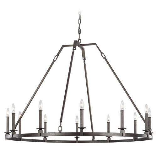 Visual Comfort Studio Collection Landen Smith Steel Chandelier by Visual Comfort Studio F3216/12SMS