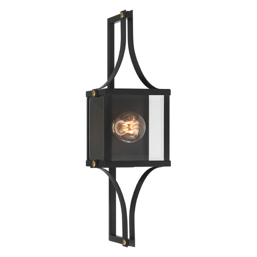 Savoy House Savoy House Lighting Raeburn Matte Black and Weathered Brushed Brass Outdoor Wall Light 5-474-144