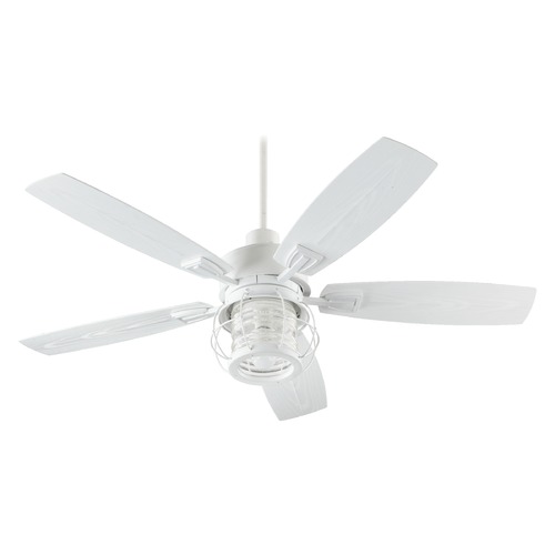 Quorum Lighting Galveston Studio White Ceiling Fan with Light by Quorum Lighting 13525-8